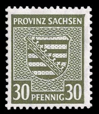 30 Pf Briefmarke: Wappenserie III, Provinzwappen 30 Pf Briefmarke: Wappenserie III, Provinzwappen
