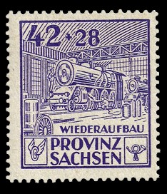 42 + 28 Pf Briefmarke: Wiederaufbau, Maschinenbau