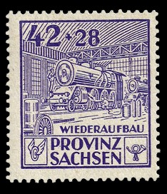 42 + 28 Pf Briefmarke: Wiederaufbau, Maschinenbau 42 + 28 Pf Briefmarke: Wiederaufbau, Maschinenbau
