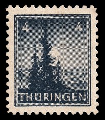 4 Pf Briefmarke: Freimarken, Tannen 4 Pf Briefmarke: Freimarken, Tannen