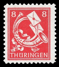 8 Pf Briefmarke: Freimarken, Posthorn 8 Pf Briefmarke: Freimarken, Posthorn
