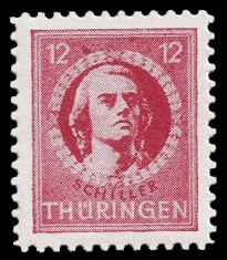 12 Pf Briefmarke: Freimarken, Schiller