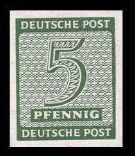 5 Pf Briefmarke: Freimarken Ziffern I 5 Pf Briefmarke: Freimarken Ziffern I