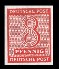 8 Pf Briefmarke: Freimarken Ziffern I 8 Pf Briefmarke: Freimarken Ziffern I