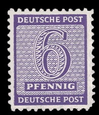 6 Pf Briefmarke: Freimarken Ziffern Iz