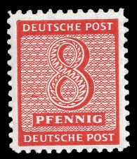 8 Pf Briefmarke: Freimarken Ziffern Iz