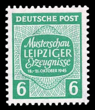 6 Pf Briefmarke: Musterschau Leipziger Erzeugnisse
