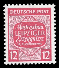 12 Pf Briefmarke: Musterschau Leipziger Erzeugnisse 12 Pf Briefmarke: Musterschau Leipziger Erzeugnisse