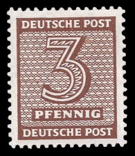 3 Pf Briefmarke: Freimarken Ziffern II