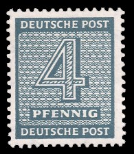 4 Pf Briefmarke: Freimarken Ziffern II 4 Pf Briefmarke: Freimarken Ziffern II
