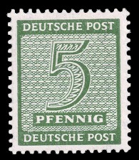 5 Pf Briefmarke: Freimarken Ziffern II