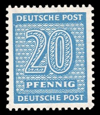 20 Pf Briefmarke: Freimarken Ziffern II