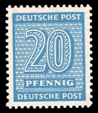 20 Pf Briefmarke: Freimarken Ziffern II 20 Pf Briefmarke: Freimarken Ziffern II