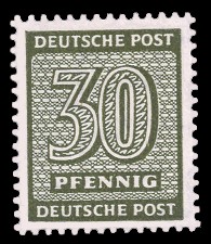 30 Pf Briefmarke: Freimarken Ziffern II 30 Pf Briefmarke: Freimarken Ziffern II