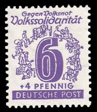 6 + 4 Pf Briefmarke: Volkssolidarität 6 + 4 Pf Briefmarke: Volkssolidarität