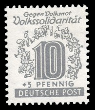 10 + 5 Pf Briefmarke: Volkssolidarität