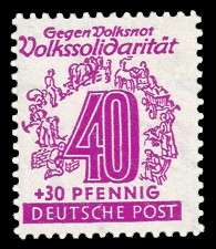 40 + 30 Pf Briefmarke: Volkssolidarität 40 + 30 Pf Briefmarke: Volkssolidarität