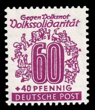 60 + 40 Pf Briefmarke: Volkssolidarität 60 + 40 Pf Briefmarke: Volkssolidarität