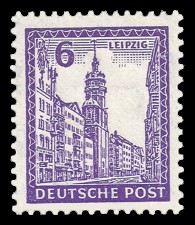 6 Pf Briefmarke: Abschiedsausgabe, Freimarkenserie Leipzig, Nikolaikirche
