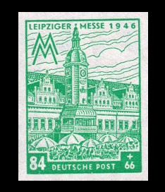84 + 66 Pf Briefmarke: Leipziger Messe 1946
