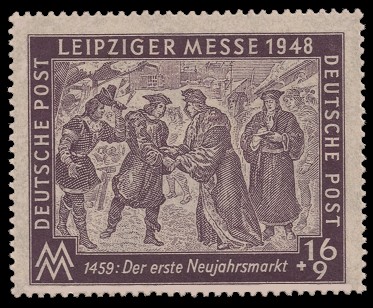 16 + 9 Pf Briefmarke: Leipziger Herbstmesse 1948 16 + 9 Pf Briefmarke: Leipziger Herbstmesse 1948