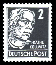 2 Pf Briefmarke: Persönlichkeiten, Käthe Kollwitz