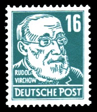 16 Pf Briefmarke: Persönlichkeiten, Rudolf Virchow