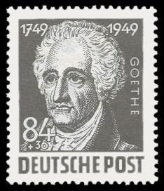 84 + 36 Pf Briefmarke: 200. Geburtstag Johann Wolfgang von Goethe 84 + 36 Pf Briefmarke: 200. Geburtstag Johann Wolfgang von Goethe