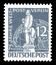 12 Pf Briefmarke: 75 Jahre Weltpostverein