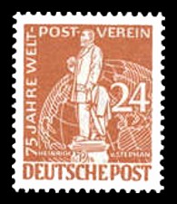 24 Pf Briefmarke: 75 Jahre Weltpostverein