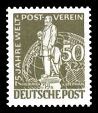 50 Pf Briefmarke: 75 Jahre Weltpostverein