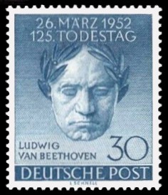 30 Pf Briefmarke: 125. Todestag von L. v. Beethoven 30 Pf Briefmarke: 125. Todestag von L. v. Beethoven