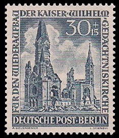 30 + 15 Pf Briefmarke: Kaiser-Wilhelm-Gedächtniskirche