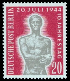 20 Pf Briefmarke: 10. Jahrestag des Attentats auf Hitler