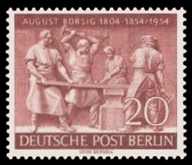 20 Pf Briefmarke: 100. Todestag von August Borsig