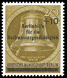 20 + 10 Pf Briefmarke: Berlinhilfe für die Hochwassergeschädigten 20 + 10 Pf Briefmarke: Berlinhilfe für die Hochwassergeschädigten