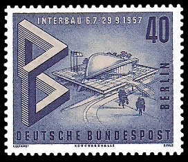 40 Pf Briefmarke: Interbau 40 Pf Briefmarke: Interbau