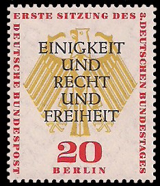 20 Pf Briefmarke: Bundestag in Berlin