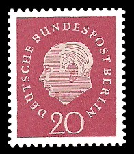 20 Pf Briefmarke: Bundespräsident Theodor Heuss