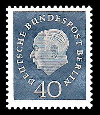 40 Pf Briefmarke: Bundespräsident Theodor Heuss