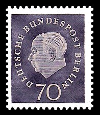 70 Pf Briefmarke: Bundespräsident Theodor Heuss 70 Pf Briefmarke: Bundespräsident Theodor Heuss