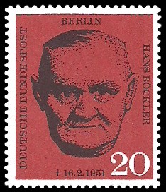 20 Pf Briefmarke: 10. Todestag von Hans Böckler 20 Pf Briefmarke: 10. Todestag von Hans Böckler