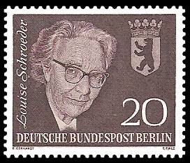 20 Pf Briefmarke: 4. Todestag von Louise Schroeder