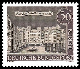 50 Pf Briefmarke: Stadtansicht Alt-Berlin 50 Pf Briefmarke: Stadtansicht Alt-Berlin