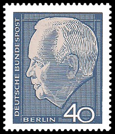 40 Pf Briefmarke: Bundespräsident Heinrich Lübke