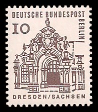 10 Pf Briefmarke: Deutsche Bauwerke