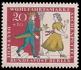 20 + 10 Pf Briefmarke: Wohlfahrtsmarke 1965 Aschenputtel 20 + 10 Pf Briefmarke: Wohlfahrtsmarke 1965 Aschenputtel
