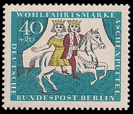 40 + 20 Pf Briefmarke: Wohlfahrtsmarke 1965 Aschenputtel 40 + 20 Pf Briefmarke: Wohlfahrtsmarke 1965 Aschenputtel