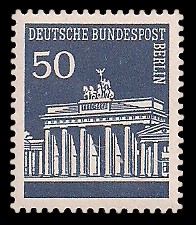 50 Pf Briefmarke: Brandenburger Tor 50 Pf Briefmarke: Brandenburger Tor