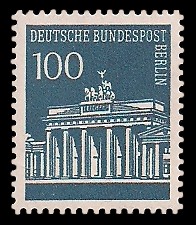 100 Pf Briefmarke: Brandenburger Tor 100 Pf Briefmarke: Brandenburger Tor